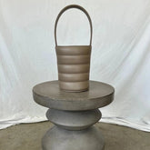 Sac Bucket Mini Matelassé en cuir végan Gris